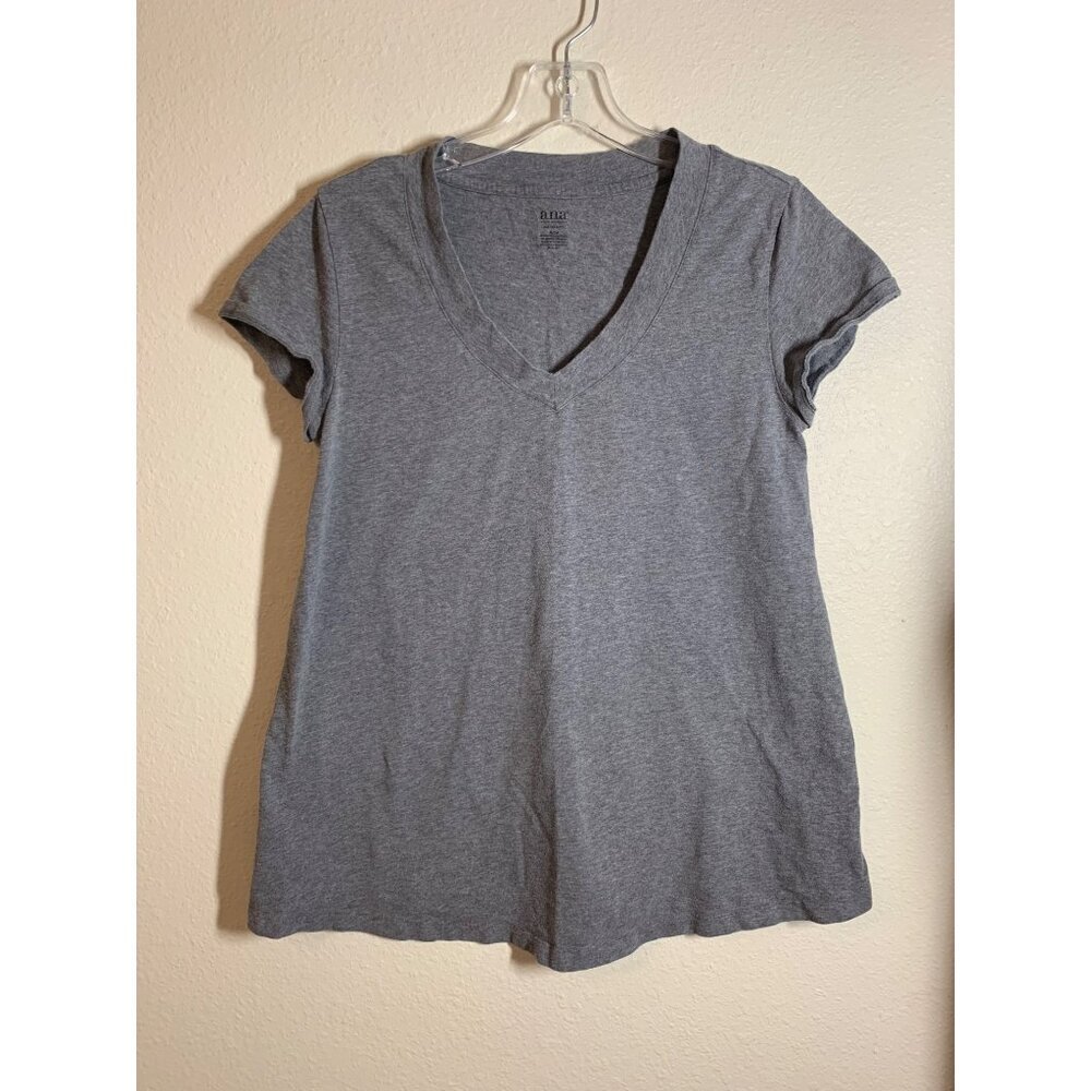 A.N.A. Maternity Basic V-Neck T-Shirt Size Small Gray Y2K Casual